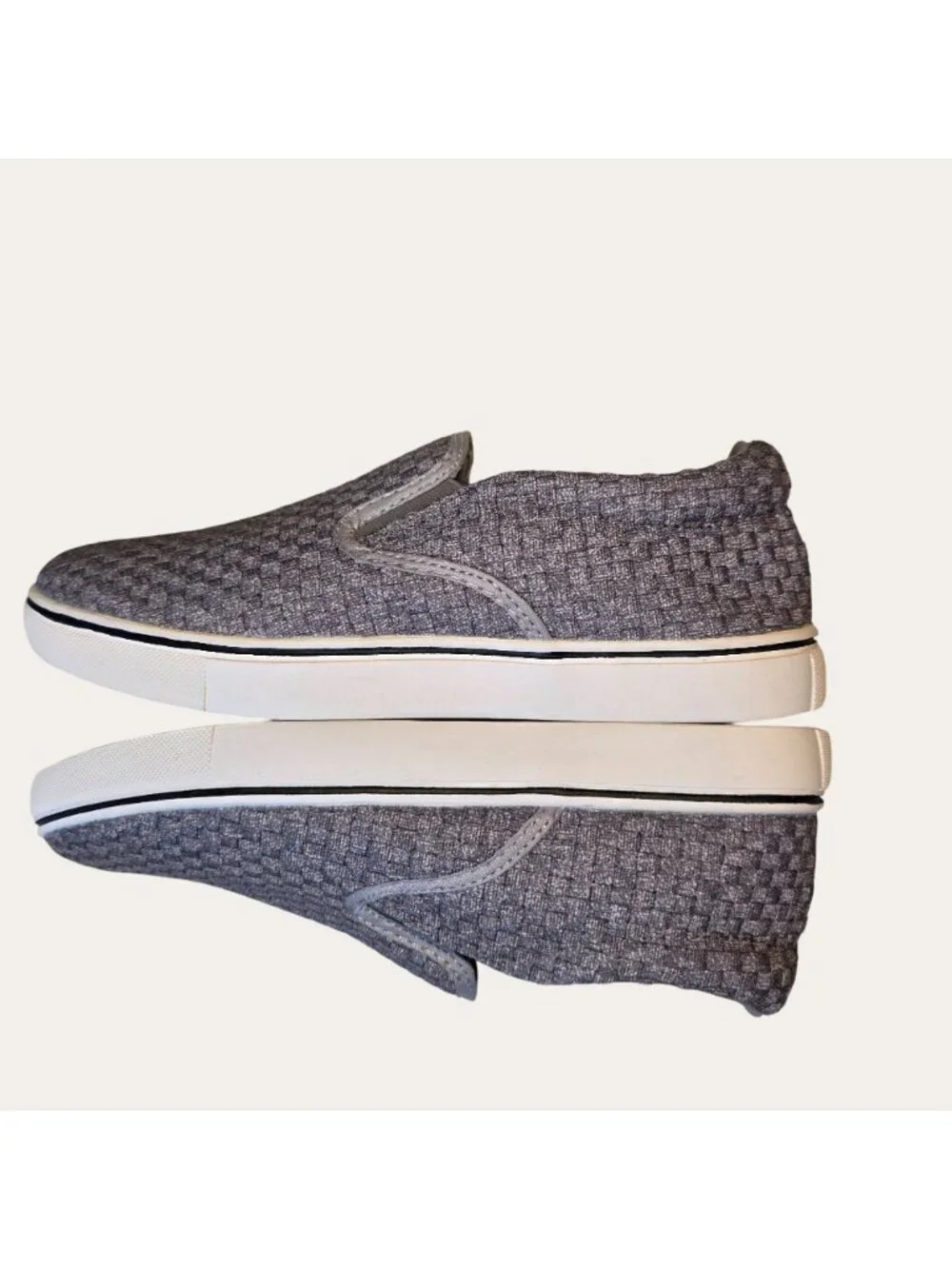 Comfortable Woven Walking Knit Slip On Shoes Heather Grey Bernie Mev Verona EU39